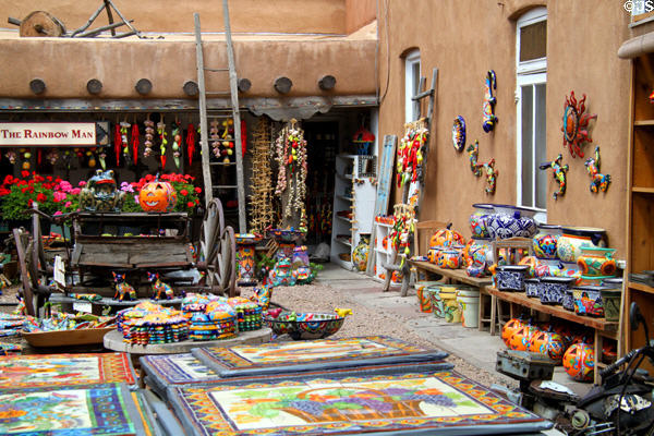 Shop in courtyard of heritage adobe structure (121 E. Palace Ave.). Santa Fe, NM.