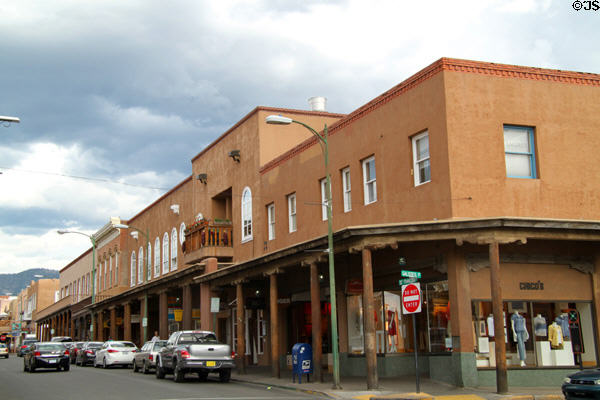 Commercial heritage streetscape (W. San Francisco St. from Galisteo St.). Santa Fe, NM.