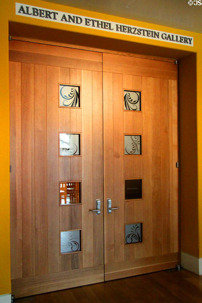 Artistic doors at New Mexico History Museum. Santa Fe, NM.