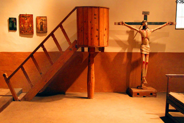New Mexico chapel exhibit at New Mexico History Museum. Santa Fe, NM.