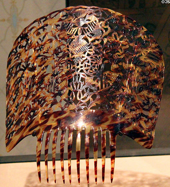 Peineta (c1800) or mantilla comb heirloom of Otero family at New Mexico History Museum. Santa Fe, NM.
