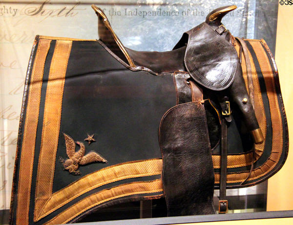 Civil War Cavalry Saddle used at Fort Wingate, NM at New Mexico History Museum. Santa Fe, NM.