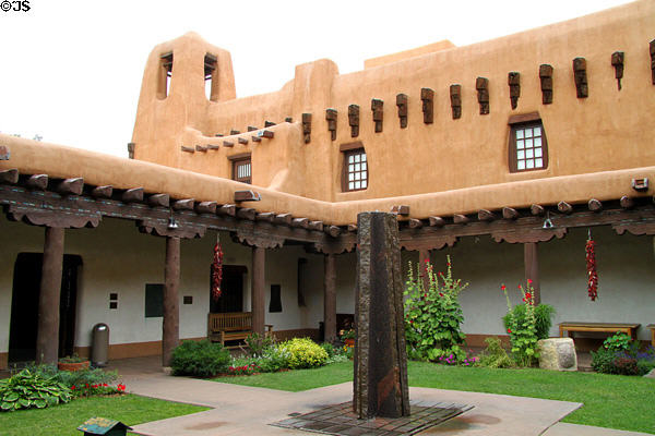 Courtyard of New Mexico Museum of Art. Santa Fe, NM.