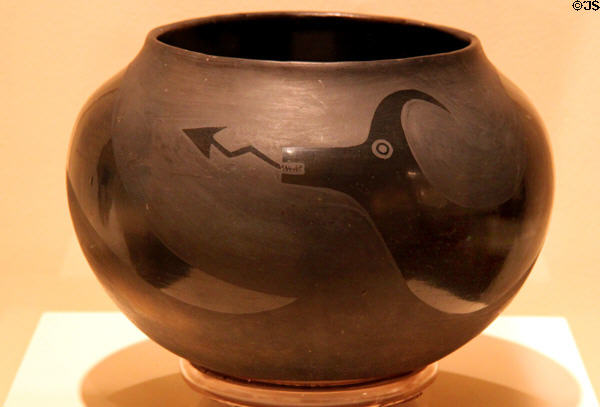 Jar with Avanyu (1919-20) by Maria Montoya Martinez & Julian Martinez of San Ildefonso Pueblo at New Mexico Museum of Art. Santa Fe, NM.