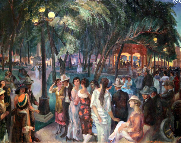 Music in the Plaza of Santa Fe painting (1920) by John Sloan at New Mexico Museum of Art. Santa Fe, NM.
