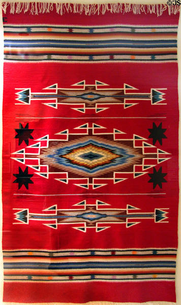 Rio Grande weaving (1997) by Eppie Archuleta in NM State Capitol Art Collection. Santa Fe, NM.