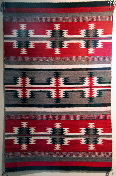 Untitled red & gray weaving by Annie Succo in NM State Capitol Art Collection. Santa Fe, NM.