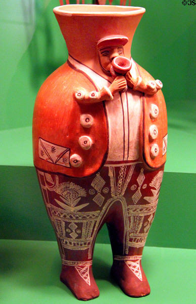 Pottery musician from Peru (late 20thC) at Museum of International Folk Art. Santa Fe, NM.