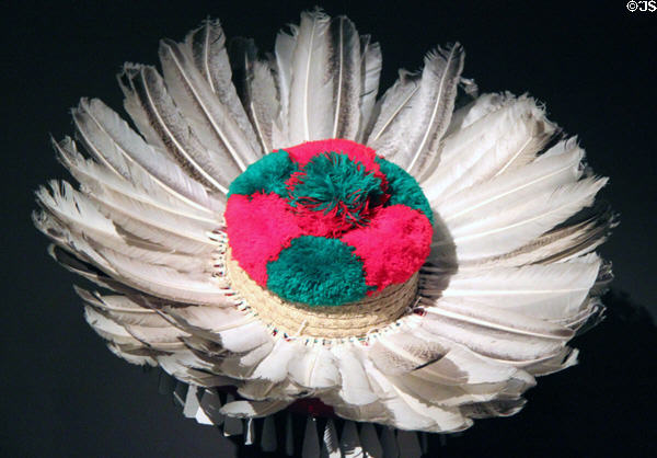 Mexican hat by Huichol native (1991) at Museum of International Folk Art. Santa Fe, NM.