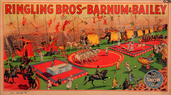Ringling Bros and Barnum & Bailey poster (1945) at Museum of International Folk Art. Santa Fe, NM.