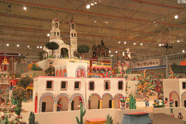 Model Mexican village in Girard wing at Museum of International Folk Art. Santa Fe, NM.