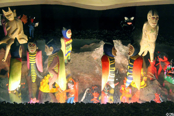 Collection of folk devils in Girard wing at Museum of International Folk Art. Santa Fe, NM.