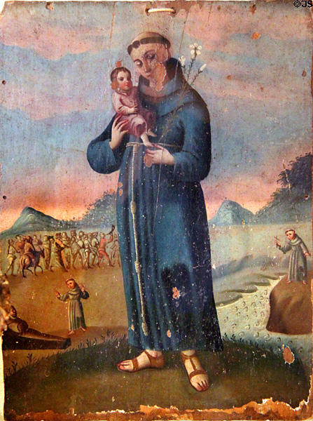 St Anthony painting (19thC) from Mexico at Museum of Spanish Colonial Art. Santa Fe, NM.