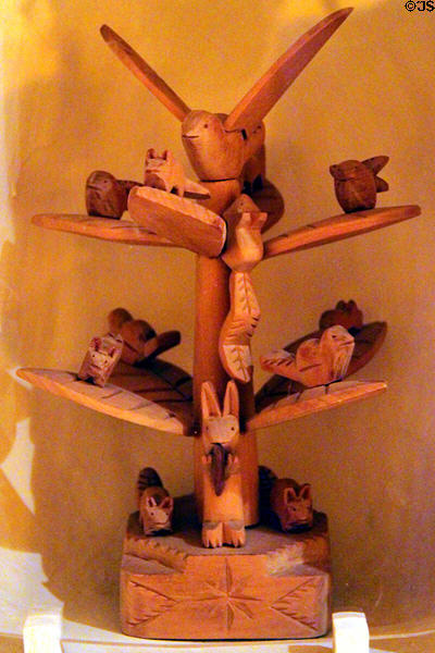 Tree of Life carving (c1940) by George López at Museum of Spanish Colonial Art. Santa Fe, NM.