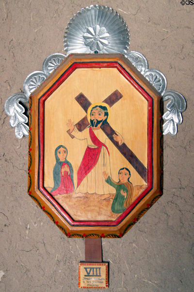 Station of the Cross VIII by Ernie Luján in Golondrinas Chapel at Rancho de las Golondrinas. Santa Fe, NM.