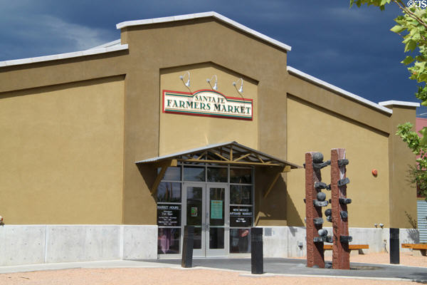 Santa Fe Farmers Market building in Railyard district. Santa Fe, NM.