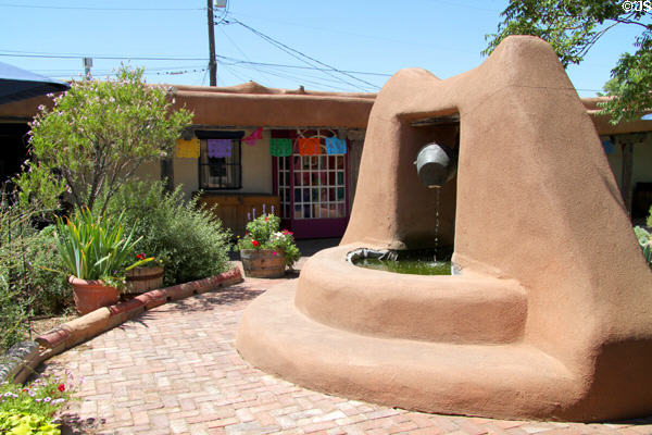 Patio with well off Old Town Plaza. Albuquerque, NM.