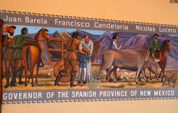 History mural on building in Old Town. Albuquerque, NM.