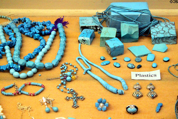 Telling Turquoise from plastic at Turquoise Museum. Albuquerque, NM.