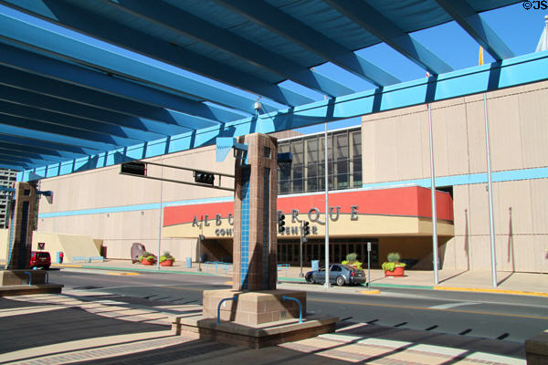 Albuquerque Convention Center over Civic Plaza. Albuquerque, NM.