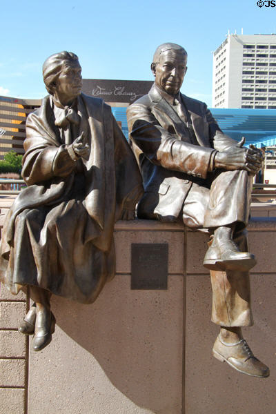 El Senador sculpture (1999) by Cynthia & J. Mark Rowland at Civic Plaza. Albuquerque, NM.