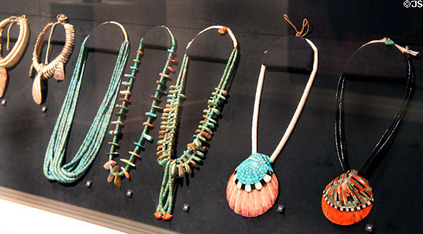 Native jewelry at Albuquerque Museum. Albuquerque, NM.