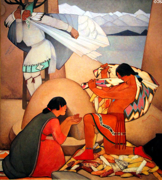 Acoma Legend painting (c1932) by Mary Greene Blumenschein at Albuquerque Museum. Albuquerque, NM.