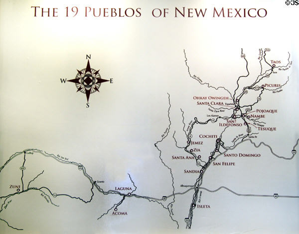 Map Of The 19 Pueblos Of New Mexico At Indian Pueblo Cultural Center 