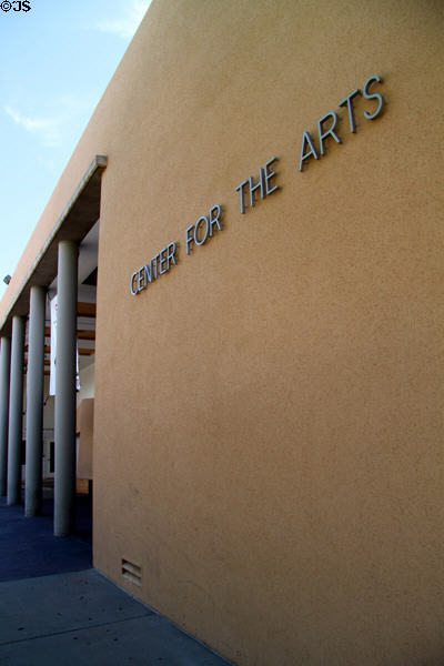 Center for the Arts (1963-73) at University of New Mexico. Albuquerque, NM. Style: Pueblo Revival.