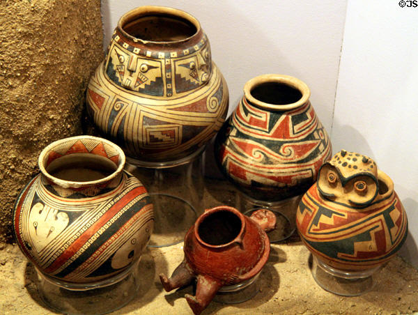 Casa Grandes native pottery collection (c1300-1400) at Maxwell Museum of Anthropology. Albuquerque, NM.