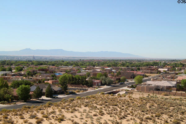 View of Albuquerque from Petroglyph National Monument. Albuquerque, NM.