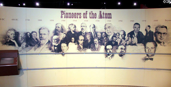 Pioneers of the Atom timeline display at National Museum of Nuclear Science & History. Albuquerque, NM.