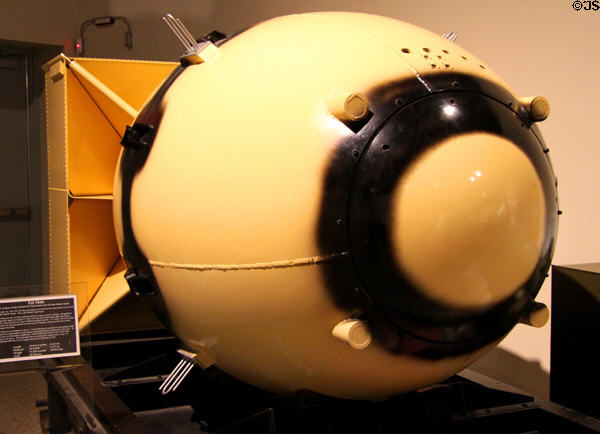 Full-scale models of Fat Man World War II atomic bomb at National Museum of Nuclear Science & History. Albuquerque, NM.