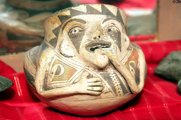 Casa Grande pottery effigy pot at Governor Bent Museum. Taos, NM.
