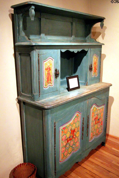 Cabinet painted by Leon Gaspard (1882-1964) at Blumenschein Home & Museum. Taos, NM.
