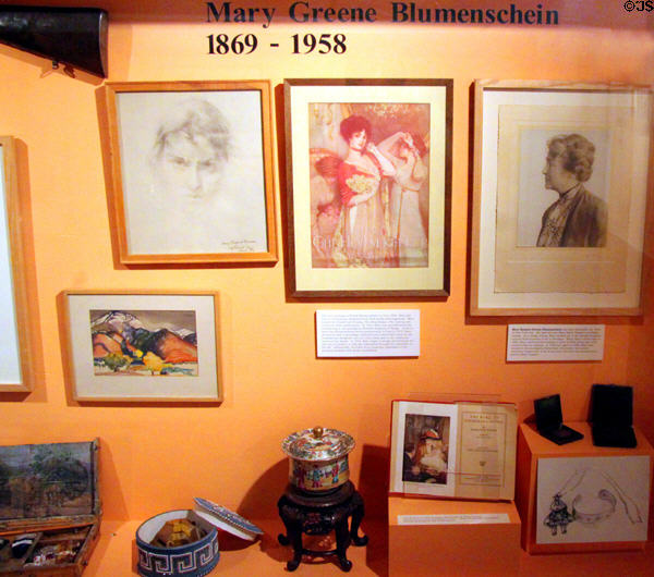 Mary Greene Blumenschein (1869-1958) biography display at Blumenschein Home & Museum. Taos, NM.