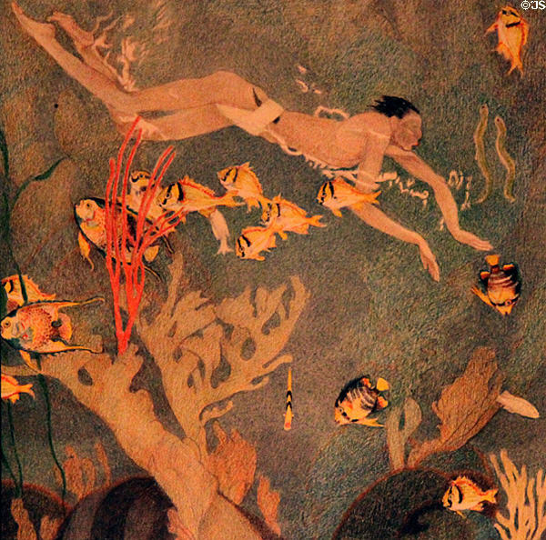 Under Sea painting (1945) by Mary Greene Blumenschein at Blumenschein Home & Museum. Taos, NM.