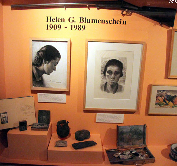 Helen Greene Blumenschein (1909-1989) biography display at Blumenschein Home & Museum. Taos, NM.