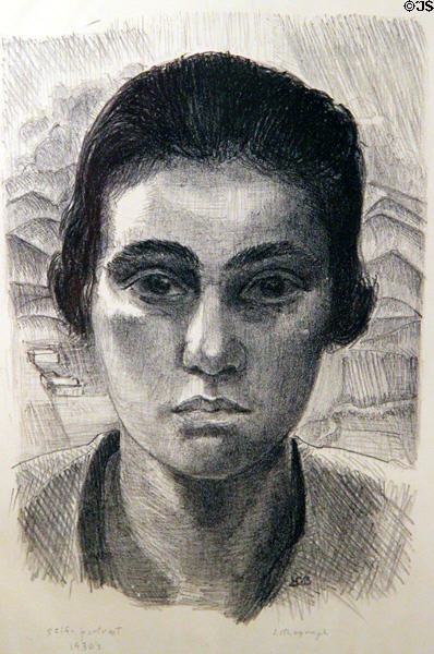 Helen Greene Blumenschein (1930s) self portrait at Blumenschein Home & Museum. Taos, NM.