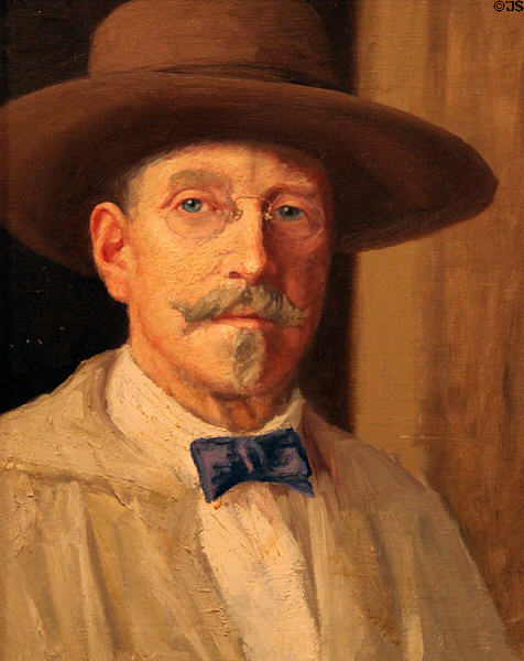 Burt Harwood self portrait at Harwood Museum of Art. Taos, NM.