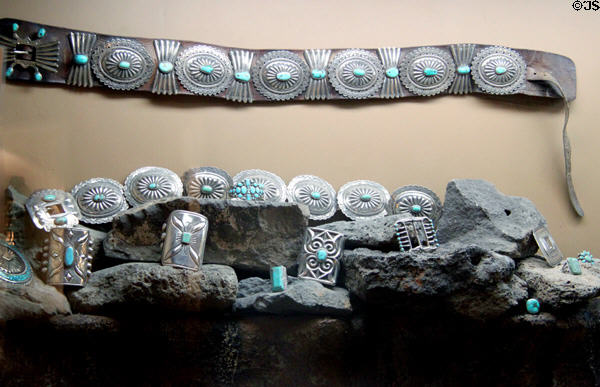 Silver & turquoise belts Millicent Rogers Museum. Taos, NM.