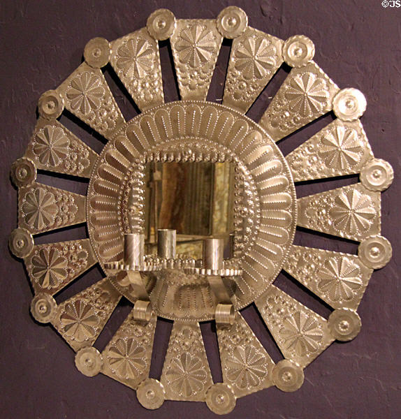 Tin framed with mirror & double sconce by Angelina Delgado Martinez at Millicent Rogers Museum. Taos, NM.