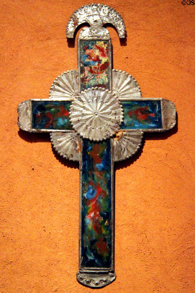 Tinwork cross (c1885) by Rio Abajo Workshop at Hacienda de los Martinez. Taos, NM.