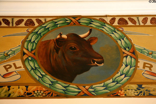 Bull mural in old Nevada State Capitol. Carson City, NV.