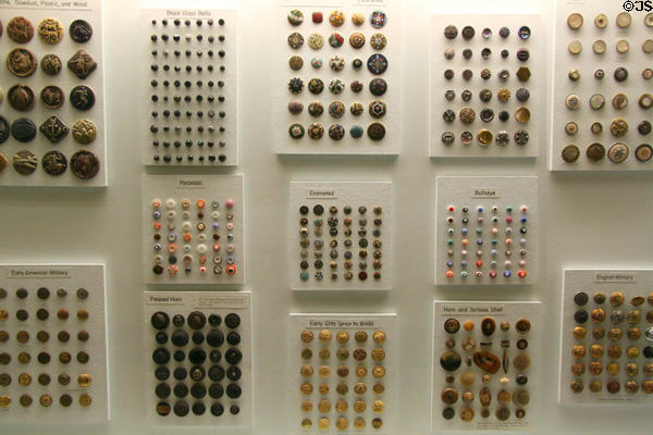 Collection of antique buttons at Nevada State Museum. Carson City, NV.