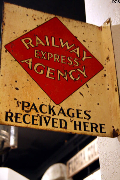 Railway Express Agency sign at Nevada State Museum. Carson City, NV.