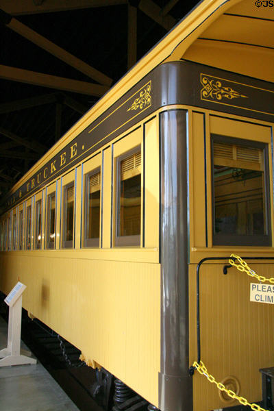 Virginia & Truckee Railroad passenger car #4 at Nevada State Railroad Museum. Carson City, NV.