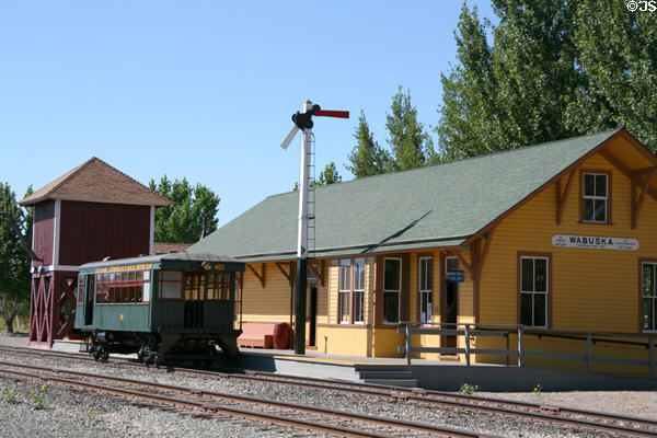 Wabuska station & Edwards Motorcar (1926) at Nevada State Railroad Museum. Carson City, NV.