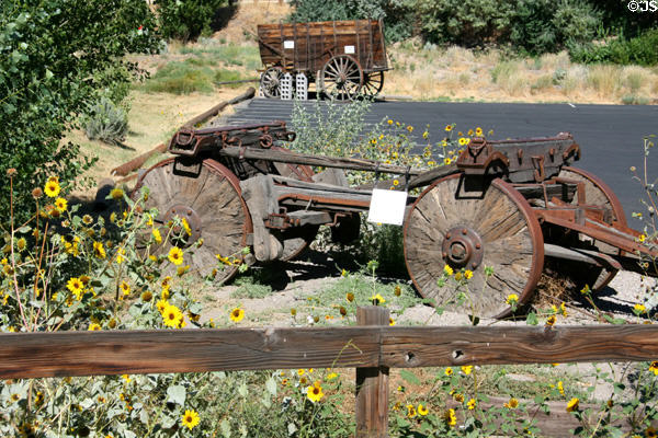 Horse drawn construction wagons at Nevada State Railroad Museum. Carson City, NV.
