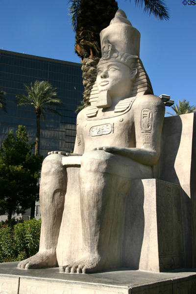 Replica carving of ancient Egyptian king at Luxor Las Vegas Hotel. Las Vegas, NV.